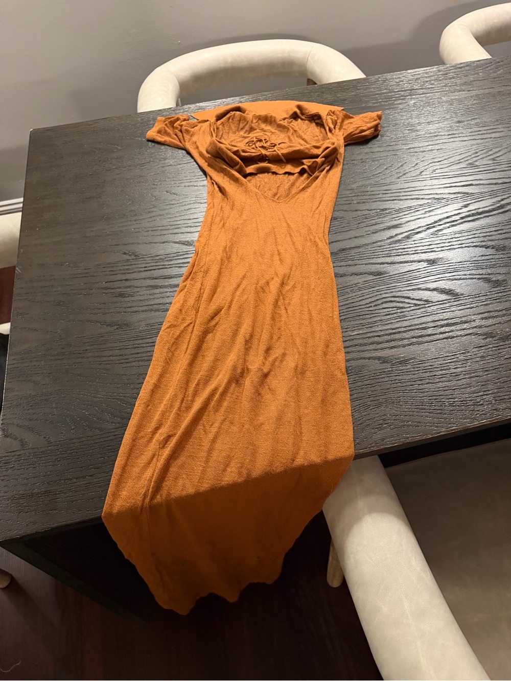 Jacquemus Orange Sheer Knit Cutout Maxi Dress Kylie Jenner XS